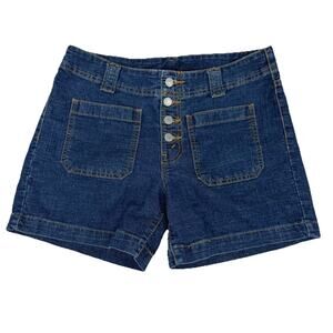 Levi's Women's Patch Pocket Denim Shorts Sz 8 Misses Button Fly Blue Jean Shorts